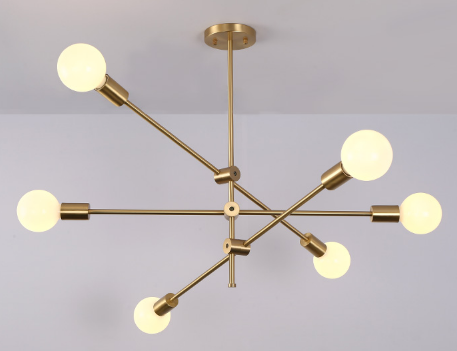 Karsten Modern Brass Finish Molecular Pendant Lamp