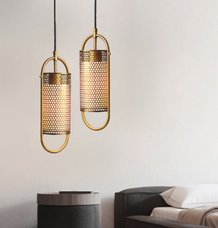 Katryn Industrial Oval Capsule Mesh Cage Pendant Lamp