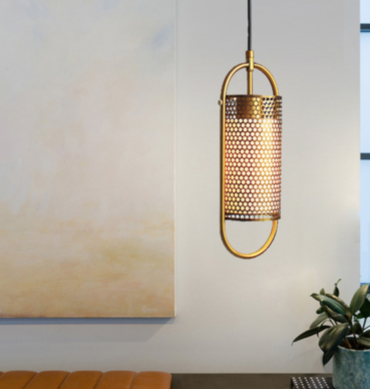 Katryn Industrial Oval Capsule Mesh Cage Pendant Lamp