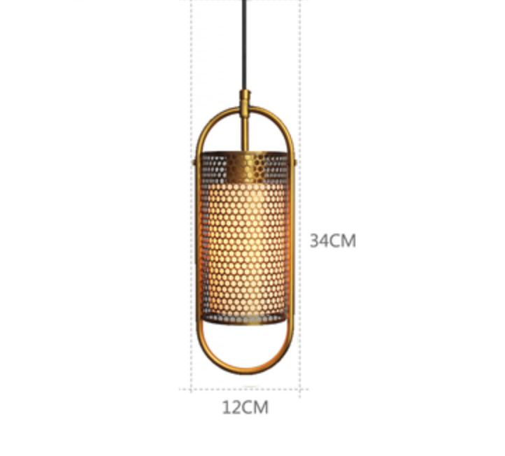 Katryn Industrial Oval Capsule Mesh Cage Pendant Lamp