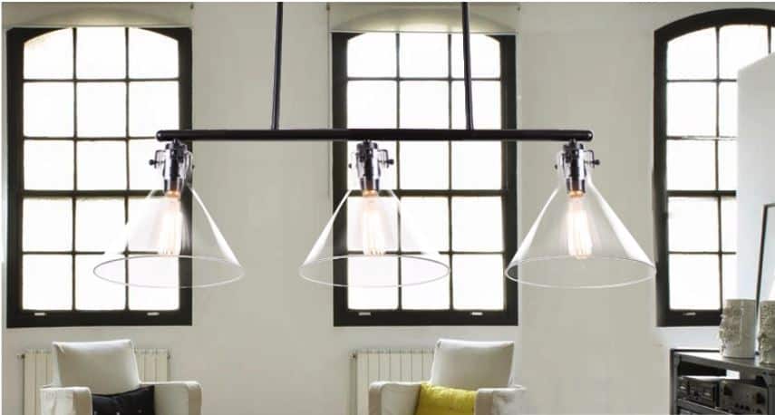 Kennet Tri-headed Glass Funnel Hang Lamps