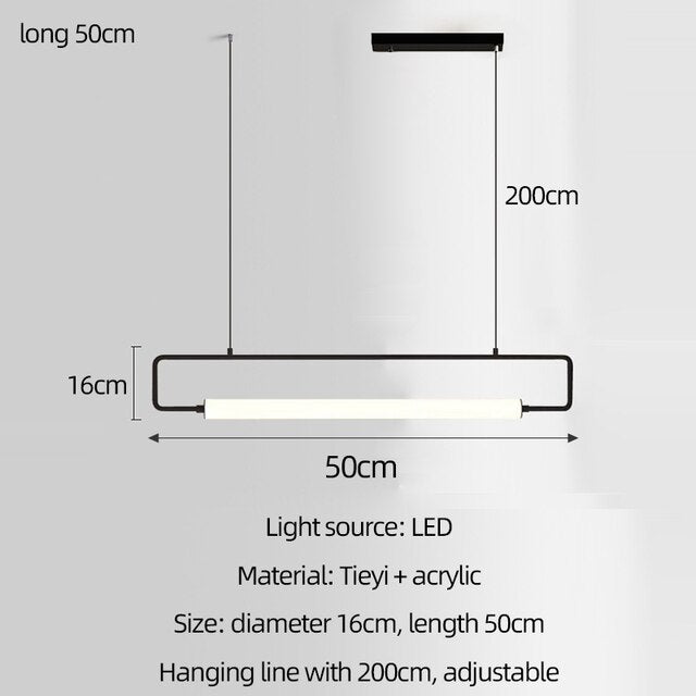 Kitchen Island Led Pendant Lights Bar Restaurant Chandelier Black Coffee Shop Minimalist Decoration Interior Lighting Chandelier