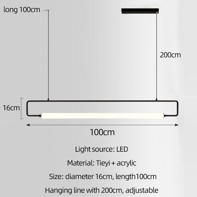 Kitchen Island Led Pendant Lights Bar Restaurant Chandelier Black Coffee Shop Minimalist Decoration Interior Lighting Chandelier