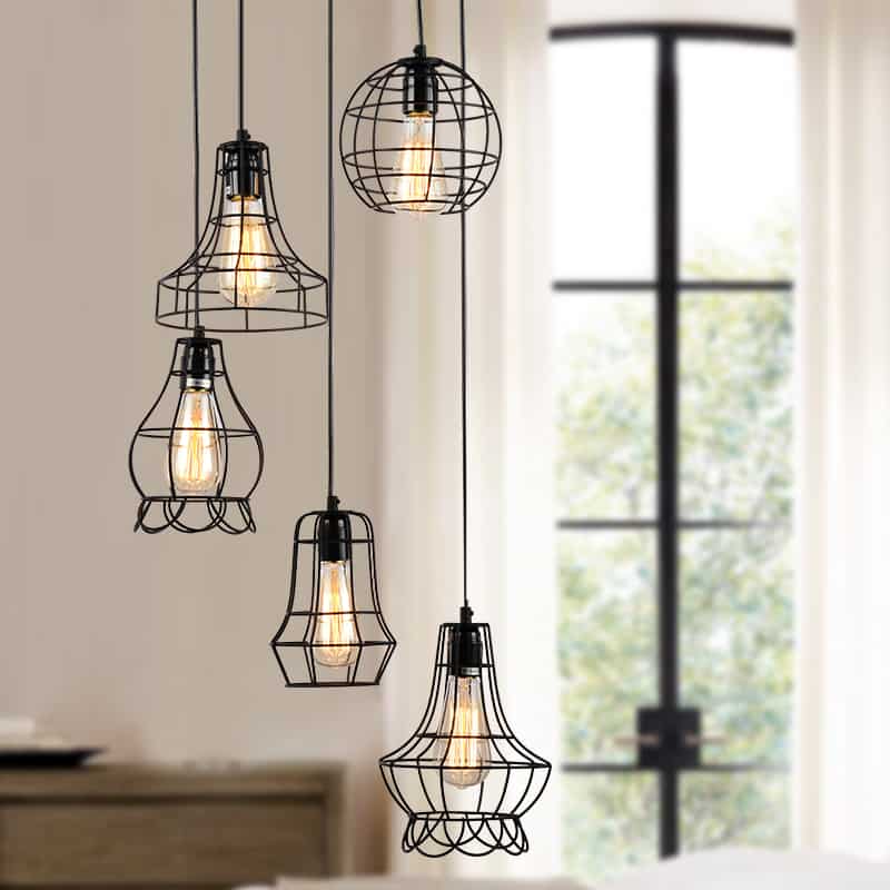Klemon Metal Wire Cage Hanging Lamp