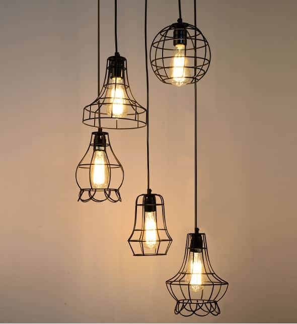 Klemon Metal Wire Cage Hanging Lamp