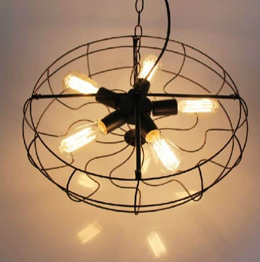 Lars Retro Caged Fan Lamp