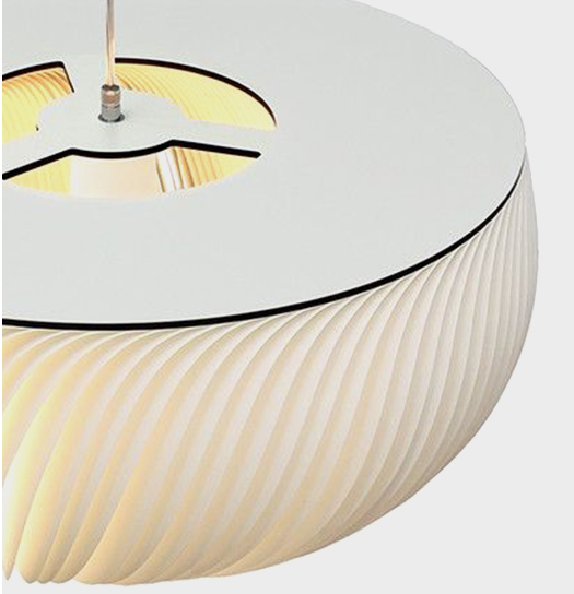 Lorens Modern Wavy Parchment Pendant Light