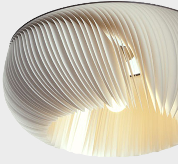 Lorens Modern Wavy Parchment Pendant Light