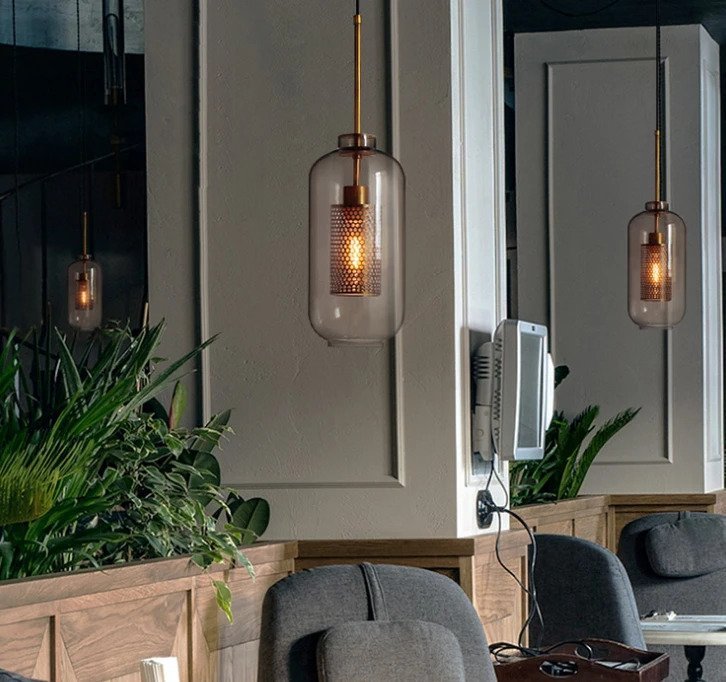 Majken Glass Grill Pendant Light