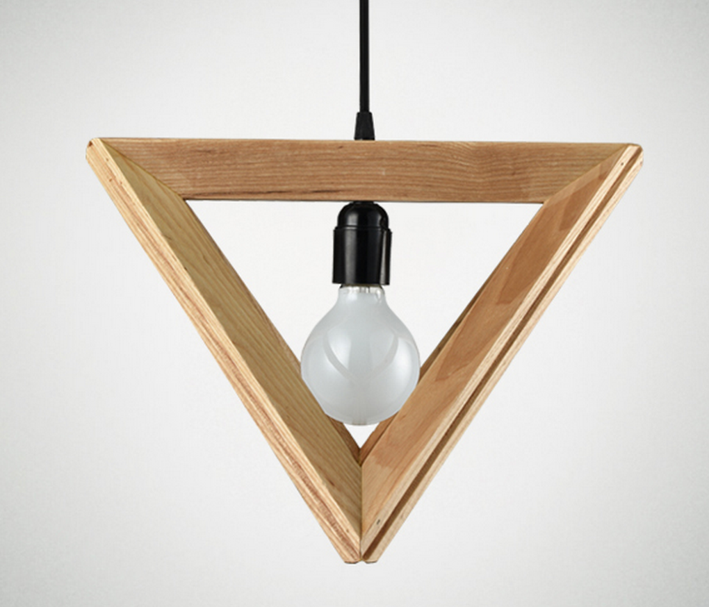 Malaina Wood Modern Geometric Pendant Light