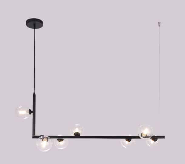 Mallouna Glass Balls L-Shape Flute Pipe Pendant Lamp