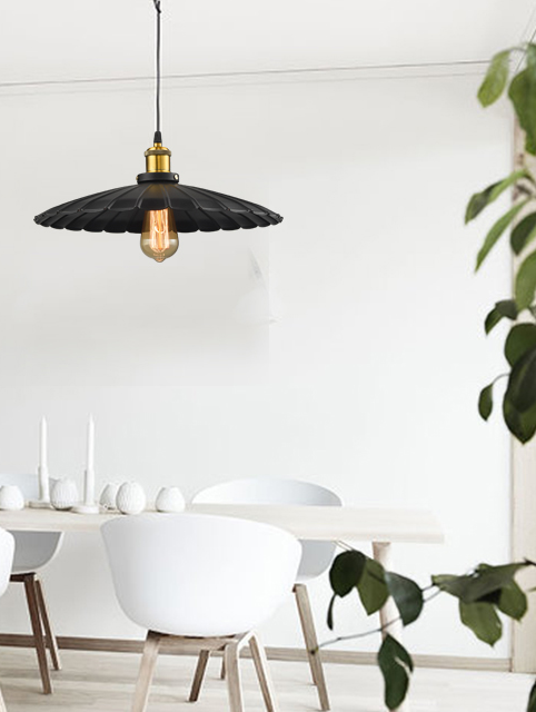 Massima Vintage Scalloped Umbrella Shade Pendant Lamp