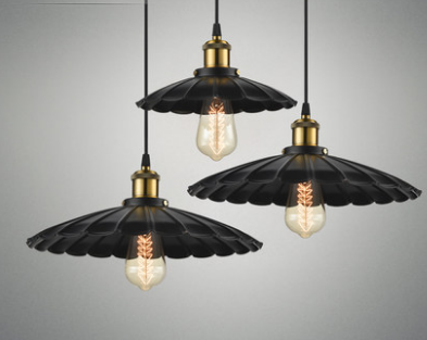 Massima Vintage Scalloped Umbrella Shade Pendant Lamp