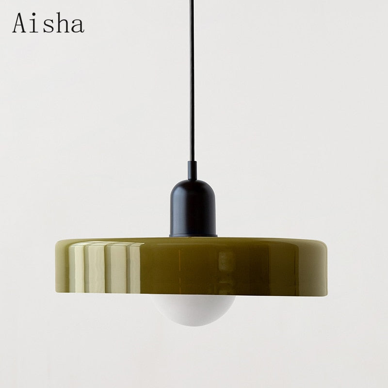 Medieval Colored Pendant Lamp Danish Designer Glass Hanging Light Dining Room Home Bedroom Living Room Decorative Fixtures