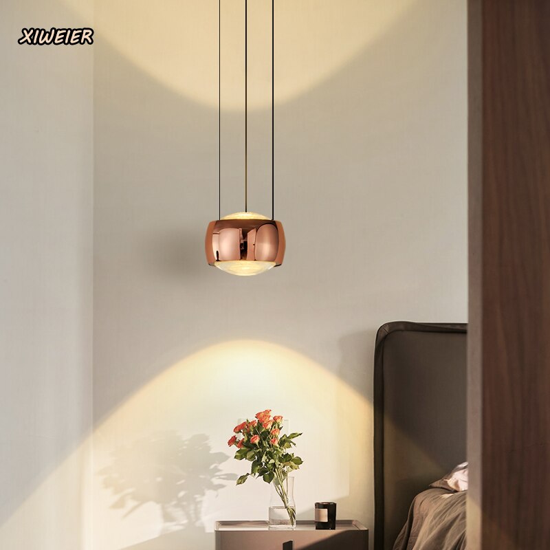 Minimalist Postmodern Restaurant Living Room LED Light Study Bedside Lamp Magic Ball Decorative Metal Luster Chandelier