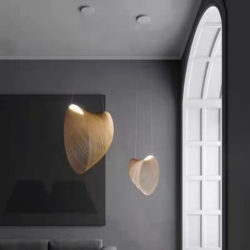 Modern 2022 New Pendant Lights Wood Ring Simple Chandelier Design Living Room Dining Room Bedroom Suspension Light Fixture