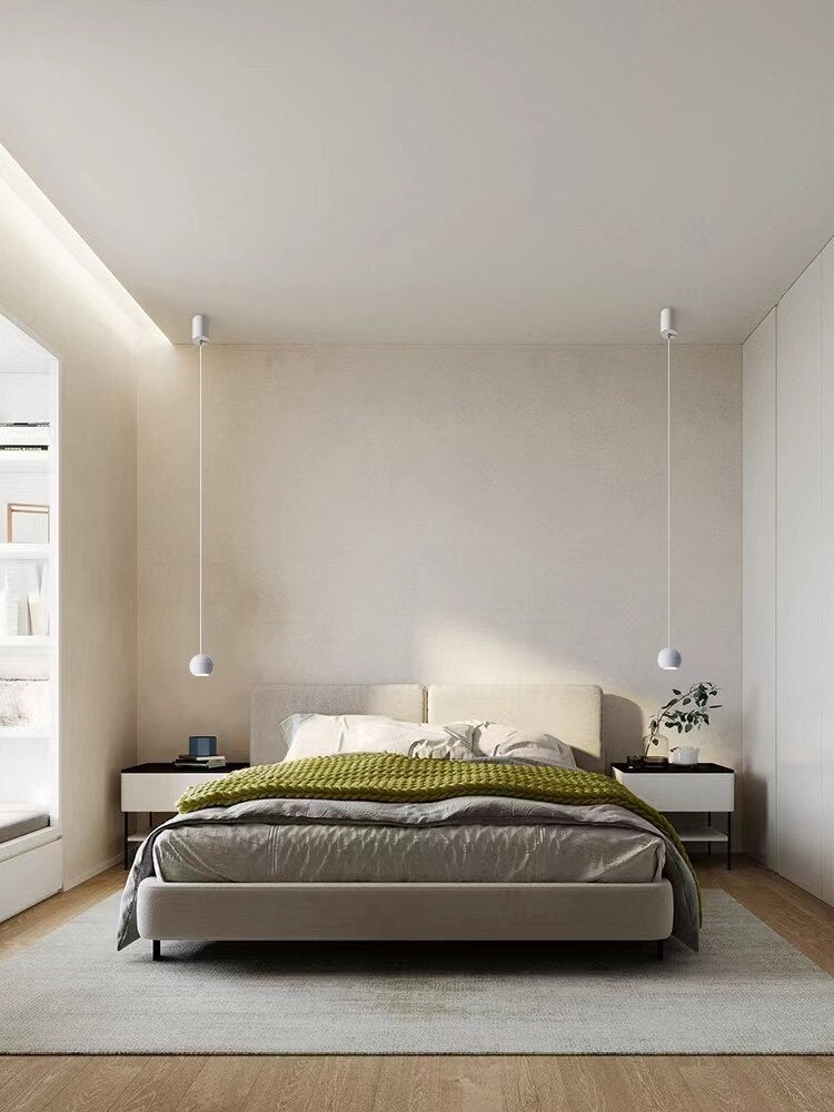 Modern Bedroom Bedside LED Chandelier Living Room TV Wall Decoration LED Chandelier Round Light Bar Chandelier AC110V/220V