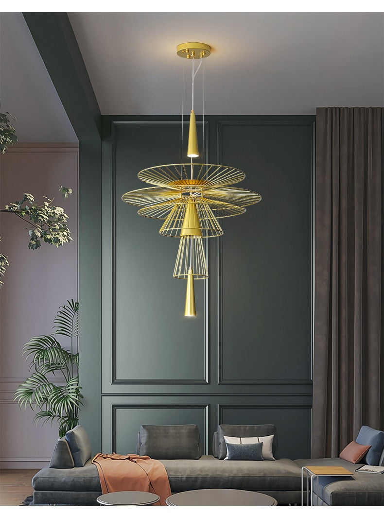 Modern Led Pendant Light for Dinning Room Iron Art Design Home Decor Hanging Lamp Black/Gold Nordic Spot Led Light Fixture