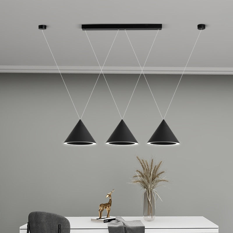 Modern Pendant Lamps Black White Kitchen Island Living Dining Room Bar Home Decor LED Indoor Hanging Lighting Fixture E14
