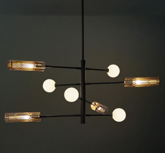 Monroe Class with Glass Mixed Shades Hanging Lamp