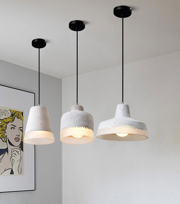 Natanael Modern Cone Cement Pendant Light