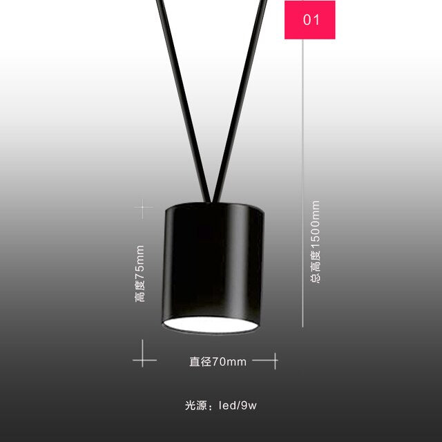 Nordic DIY Black Painted ALuminum LED Cylinder Line Cord Droplights Combination Pendant Lights for Living Room Bar Show Room