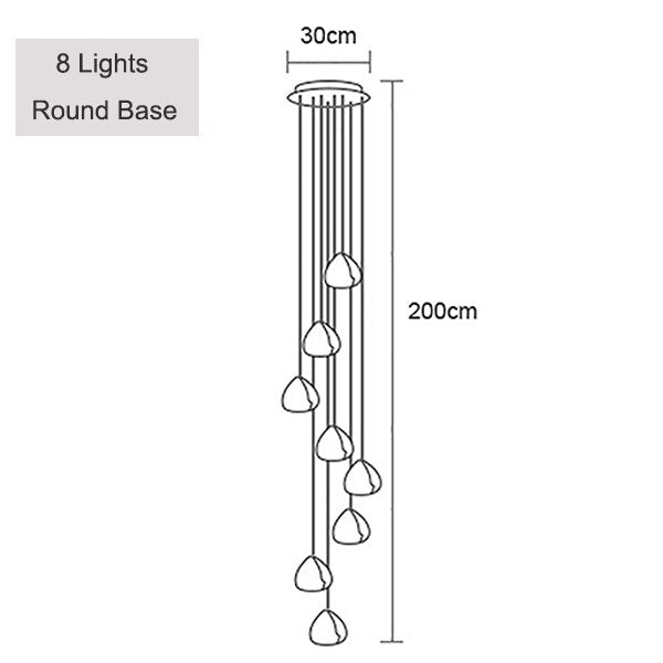 Nordic LED Pendant Lights Modern Hanglamp High Rotation Stair Lamps Crystal Balls Decoration Lighting Lustre Pendente Chandelier