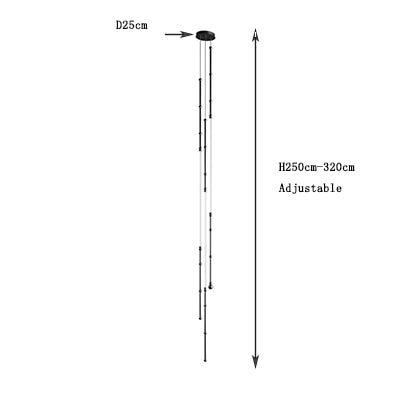 Nordic Ltalian Designer Living Room Lobby Lamps Simple Modern Bedroom Hotel Restaurant Lighting Linear Creative Chandelier