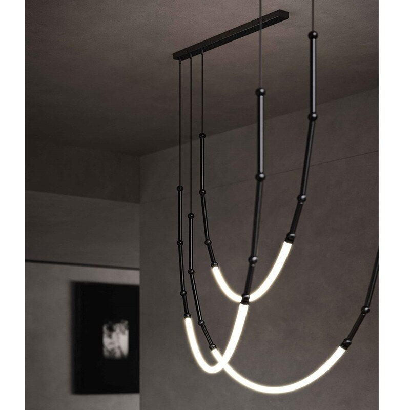 Nordic Ltalian Designer Living Room Lobby Lamps Simple Modern Bedroom Hotel Restaurant Lighting Linear Creative Chandelier