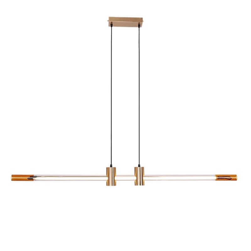 Nordic Minimalist Restaurant Long Strip Pendant Lamps Simple Chandelier Modern Designer Dining Table Bar Office Hanging Lighting