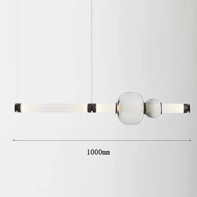 Nordic Style Designer Stained Glass Strip Restaurant Living Room Bar LED Indoor Study Chandelier