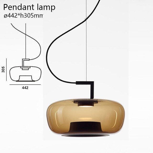 Nordic creative LED Pendant lights modern brown and dark green lamps for dining room bedroom bedside bar decor glass chandeliers