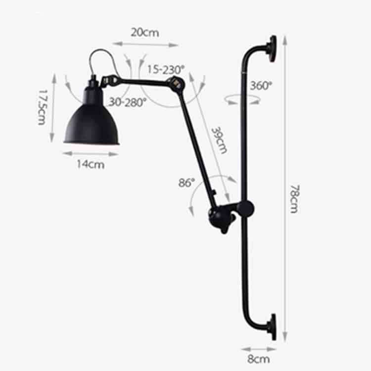Pandoostem Long Arm Handle Wall Lamp