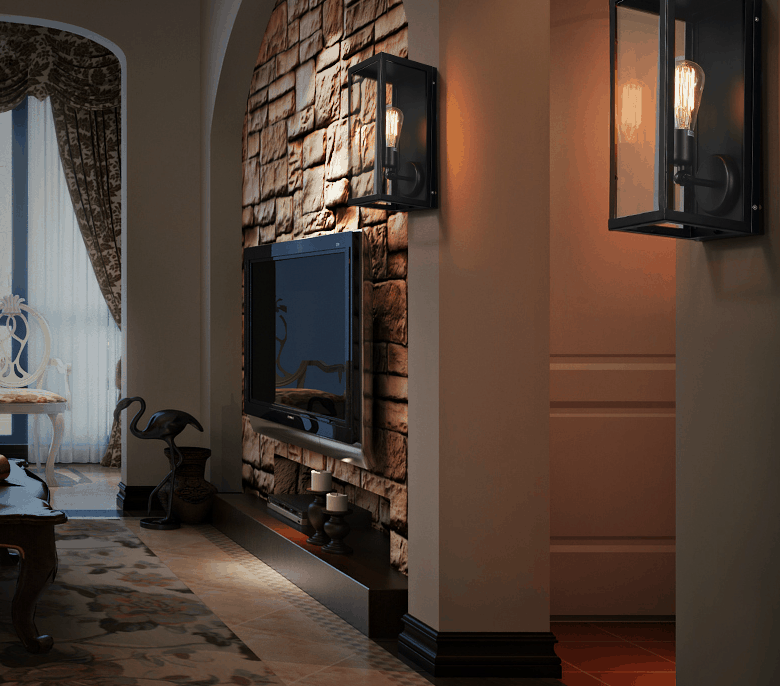 BÖRJE Pandora Glass Box Single Wall Lamp