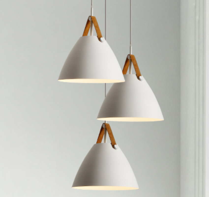 Petronilla Strapped Cone Contemporary Pendant Light In Black and White