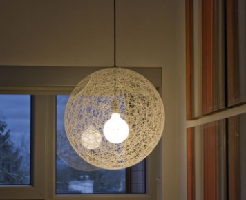 Placido Weaved Fiber Globe Pendant Light