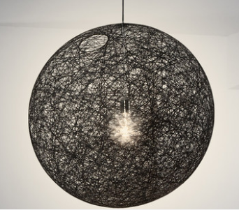Placido Weaved Fiber Globe Pendant Light