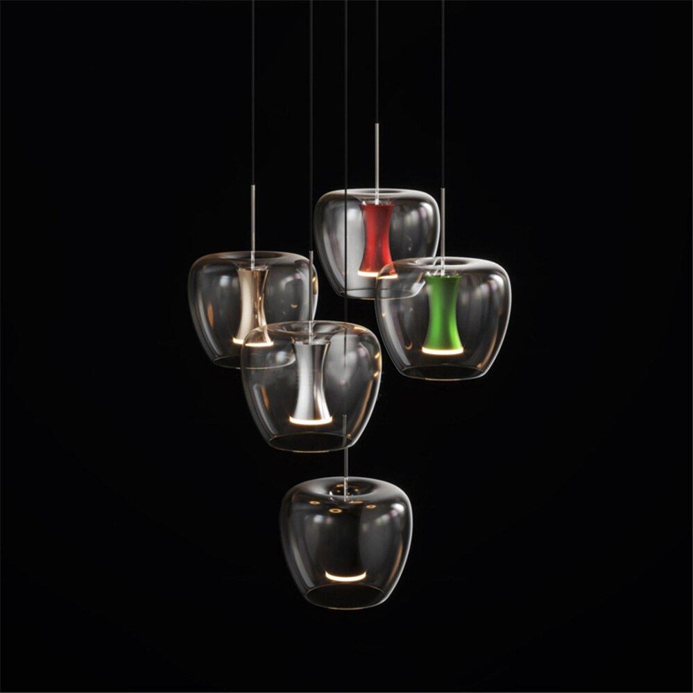 Postmodern Design Clear Glass Led Pendant Lights Luxury Living Room Restaurant Kitchen Loft Decor Spots Hanging Lamp Fixtures