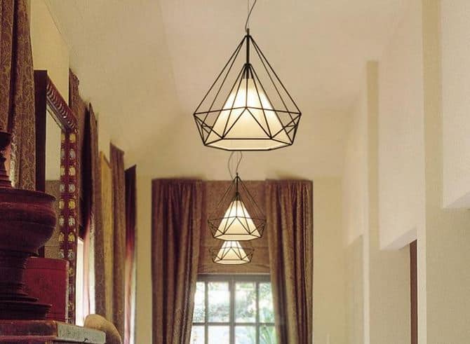 Klas Pyramid Cage Hanging Lamp
