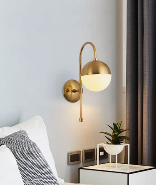Ragnoku Yellow Copper Round Globe Wall Lamp