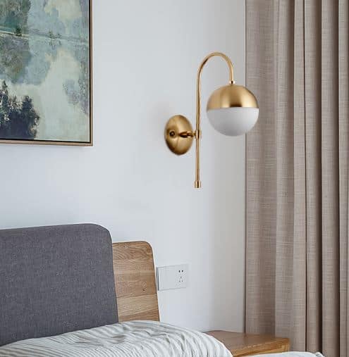 Ragnoku Yellow Copper Round Globe Wall Lamp