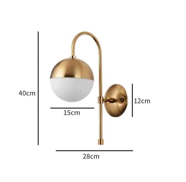 Ragnoku Yellow Copper Round Globe Wall Lamp