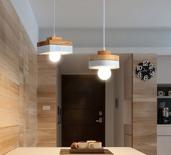 Ranusa Nordic Wood-top Pendant Lamp