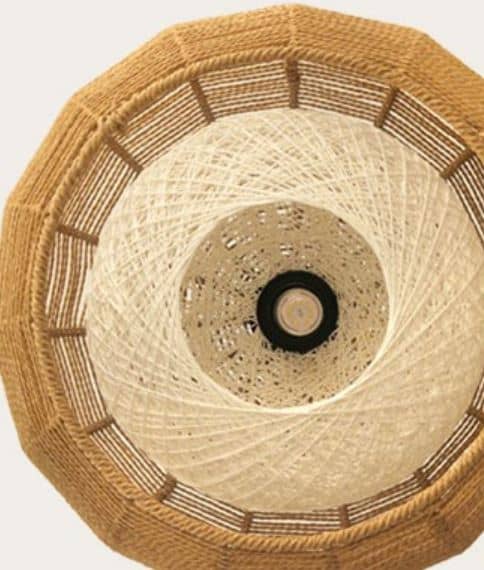 Rattatra Weaved Strings with Rattan Shade Pendant Lamp