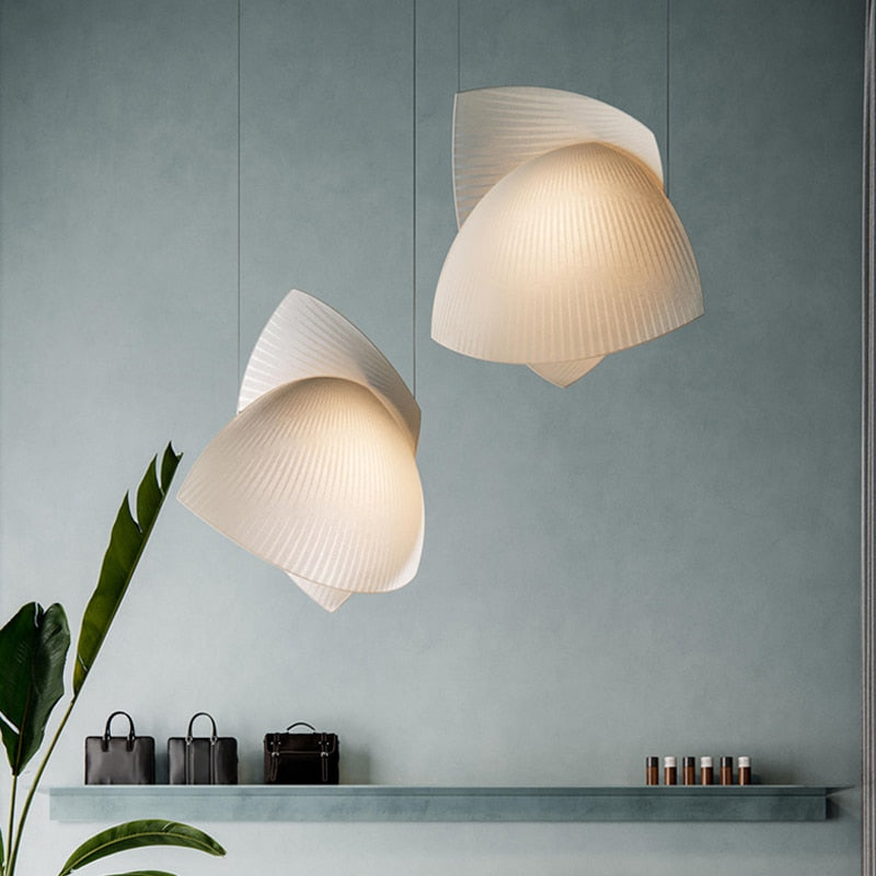 Restaurant pendant lamp duplex LOFT stair lamp Nordic fabric living room designer style creative coffee shop bar lamp