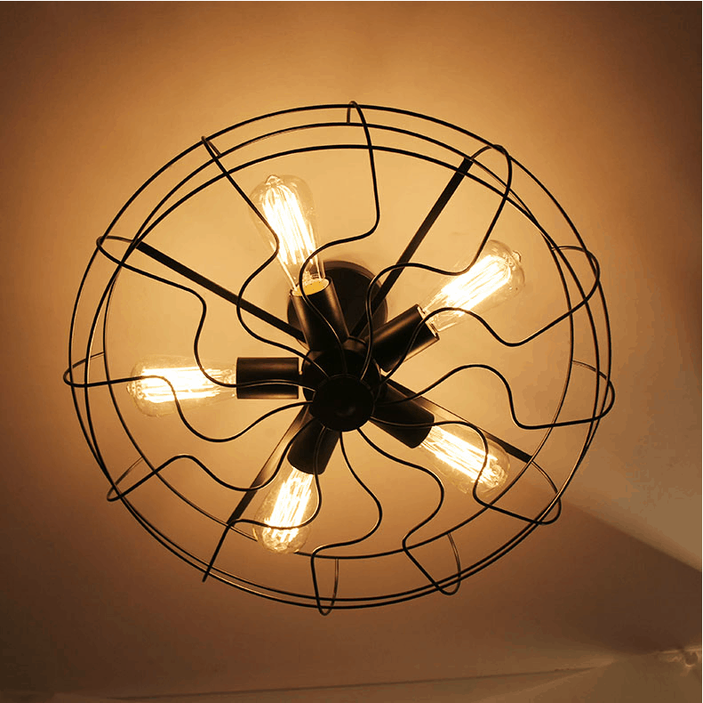 Lars Retro Caged Fan Lamp