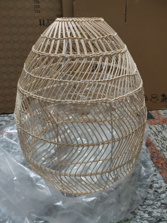 Roosinbor Weaved Rattan Dome Pendant Lamp