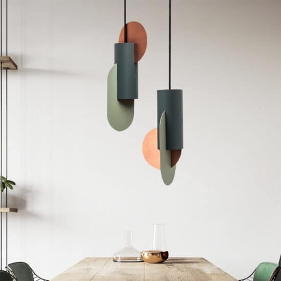 Pernille Coloured Shapes Tall Vase Pendant Lamp