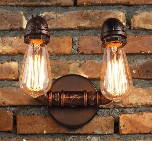 VIDAR Twin Head Wall Industrial Pipe Lamp