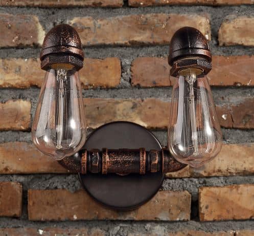 VIDAR Twin Head Wall Industrial Pipe Lamp